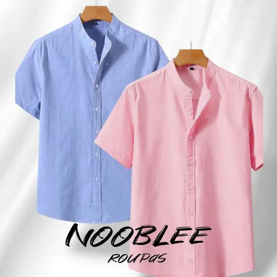 JL  KIT 2  Camisa Sosial Gola Padre Slim Fit Caasual Premium