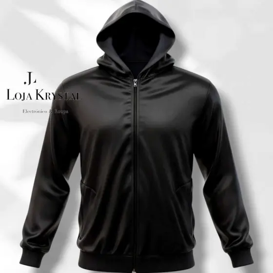 BLUSA DE FRIO MASCULINA CHIMPA FORRADA POR DENTRO REFORÇADO COM BOLSO ZIPER E CORDÃO