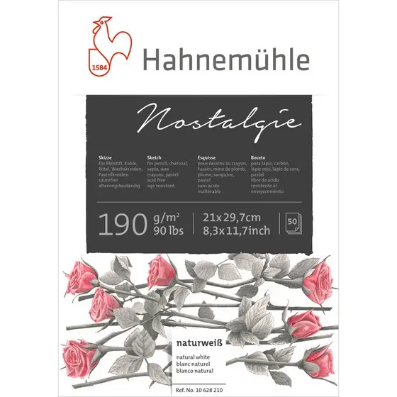 Bloco Desenho Hahnemühle Nostalgie A4 190g 50 Folhas 10628210