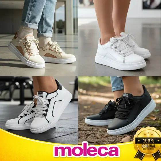 Tênis Moleca Feminina Chunky Cadarço Grosso Recortes Confortável Flatform Skate Laces Original