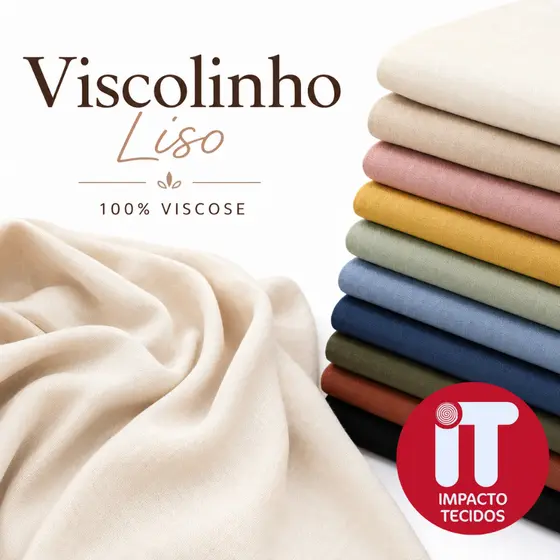 Tecido Viscolinho Liso 100% Viscose 1mt x 1,45m Leve e Fresco para Vestidos, Blusas, Saias e Camisas