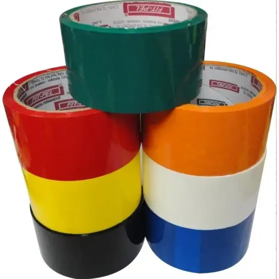 Kit Fita Adesiva 20pcs Coloridas 48mmx40m Larga Embalagem