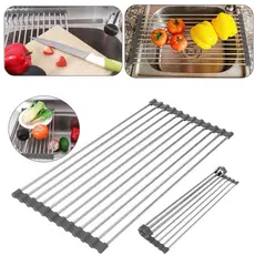 ESCORREDOR DE LOUCAS ESTEIRA PIA ACO INOX DOBRAVEL PRATOS
