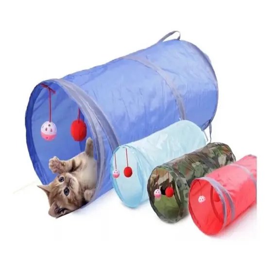 Brinquedo Para Gatos E Caes Tunel Com Bolinha Portatil Pet