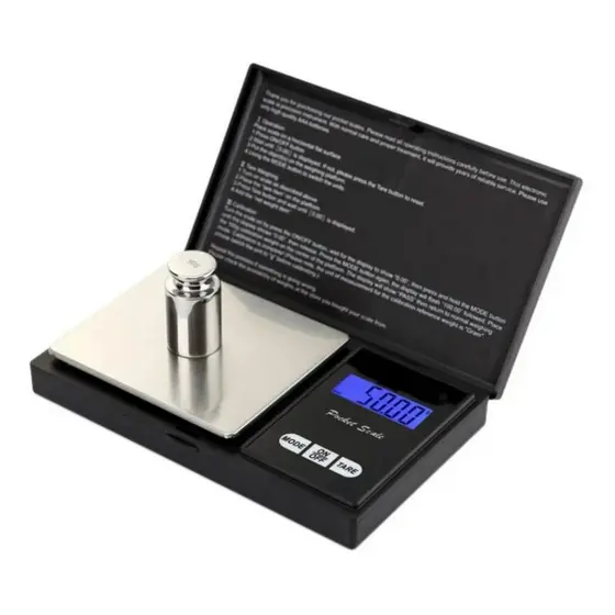 Mini Balança Digital De Bolso Alta Precisão 0,01g a 500g Portátil Visor LCD Função Tara Pesagem Joias Ouro Prata Bijuter