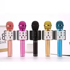 Microfone Karaokê Bluetooth Efeito De Voz Recarregavel Sem Fio WS-858 KARINA