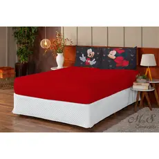 Jogo de Lençol Casal/Padrão 3 Peças Estampado Mickey/Minnie