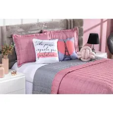 Kit Colcha Cobre Leito Dupla Face Paris Queen 8 Peças