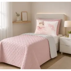 Colcha Cobre Leito Dupla Face Solteiro 03 Peças Com Fronha Estampada Menino Menina