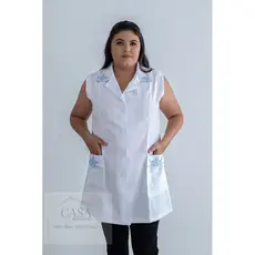 Jaleco Feminino Branco Bordado Tecido Oxford 960