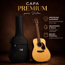 Capa de Violão Premium com Vivo Preto – Proteção de Verdade