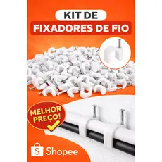 Kit até 1000 Fixadores Miguelao 8mm de Fio Parede Prego de Aço Organizador Cabos Elétricos Coaxial Internet