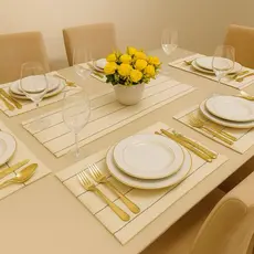 Jogo Americano 7 peças para Mesa em Tear Decoração Imperdível