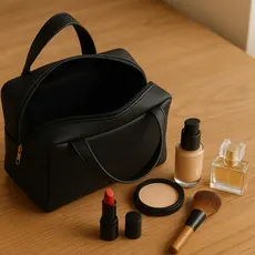 Bolsa Necessaire de Viagem Feminina Espaçosa com Zíper Impermeável para Maquiagem e Cosméticos