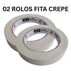 02 Fita Crepe Para Uso Geral 18mm x 50m - Alta Qualidade , Boa Aderência