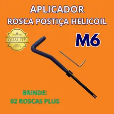 Aplicador para Rosca Postiça Helicoil M6 + 2 Roscas Brinde - Ferramenta Profissional