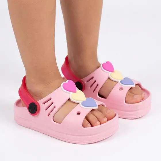 Sandália Papete Babuche Infantil Menina love pink volta aulas escolar verao