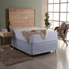 Saia Box Matelada com Elástico Queen Cinza