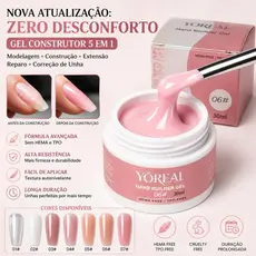 Gel Alongamento de Unhas Profissional 30ml e 15ml - Acrigel para Construção LED/UV Cremoso