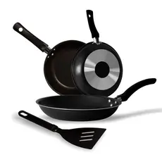 Frigideira Antiaderente Jogo 3 Peças 18cm 20cm e 22 cm Teflon Antiaderente + Espátula