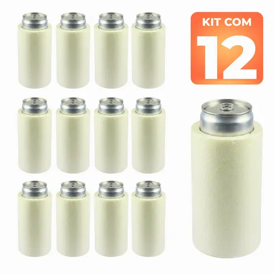 Kit 12 Porta Lata 350ml Slim Fina Camisinha Cerveja Latinha Termico