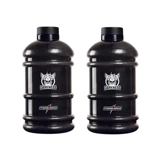 Kit 2 Galão Água Academia Garrafa Treino 2,2 Litros Darkness Preto