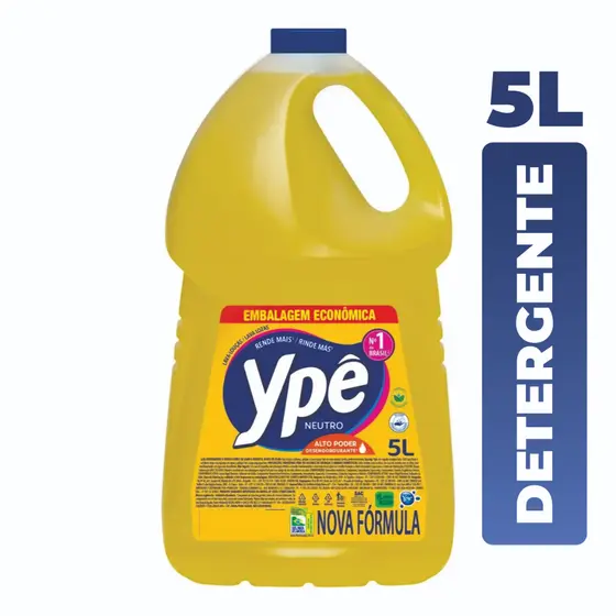 Detergente Ypê Neutro 5L Galão Lava Louças Original Alto Rendimento Econômico