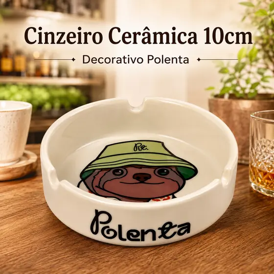 Cinzeiro De Cerâmica 10cm Decorativo Mesa Varanda Área Gourmet Polenta