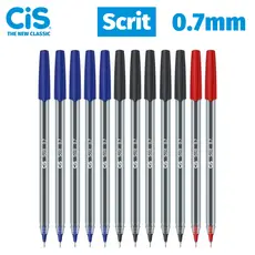 Kit Caneta Cis Scrit Ponta Agulha 0.7mm - Corpo Transparente ENEM