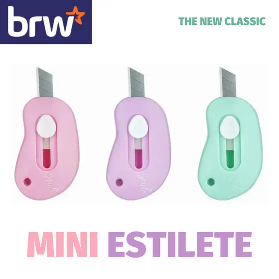Mini Estilete BRW Tom Pastel Fofo -  Lilás, Rosa ou Verde