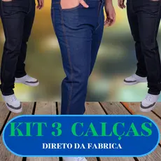 Kit 3 calça jeans masculina para Rodeio – Azul e Preto, Tradicional e com Elastano