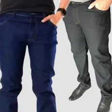 Kit 2 Calças Jeans Masculina Para Trabalho Reforçada Com Elastano Premium
