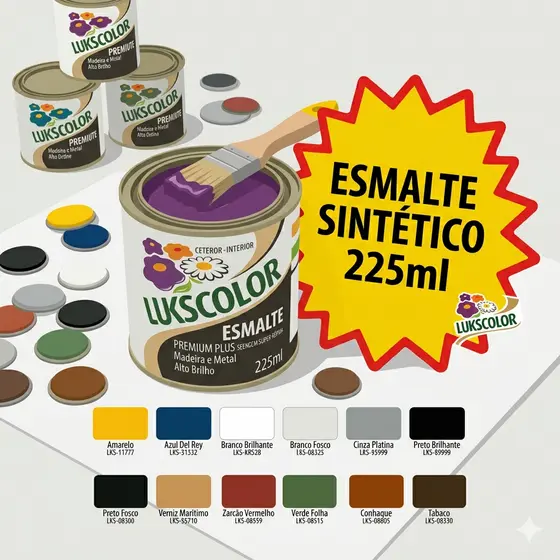 Esmalte Sintetico Metais e Madeiras Premium 225ml - Lukscolor