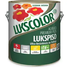 Tinta Piso Acrílico Premium Plus Lukscolor Secagem Rápida para Concreto e Alvenaria
