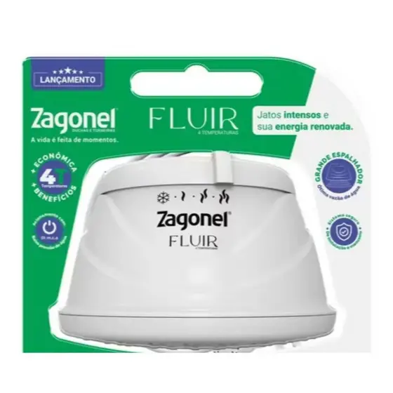 Ducha Elétrica Zagonel Fluir 5500W Branco 127V