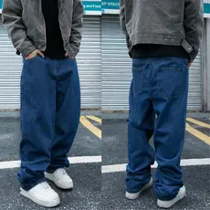 Calça jeans Masculina baggy balao Boca Larga pants cân Sk8 Estilosa Moda Masculina Estilo Mandrake