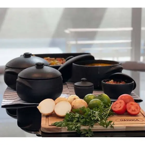 Kit 8 Peças Panelas De Barro Arroz Moqueca Pirão+ Brindes