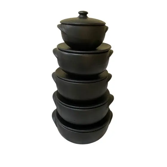 conjunto panelas de barro 5 peças ( 1L+1,5L+2,5L+4L+5L) + BRINDE