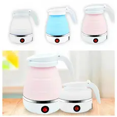Chaleira Elétrica Retrátil 600ml – Silicone 110v / 220v Esquentar Leite Café Chá