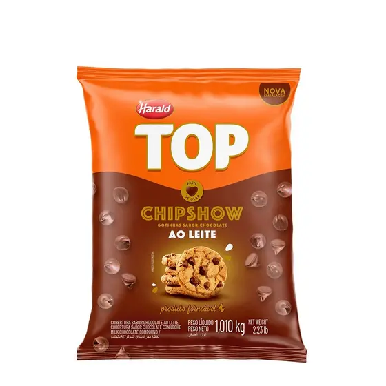 Cobertura Forneável Chipshow Ao Leite Gotas 1,010kg HARALD