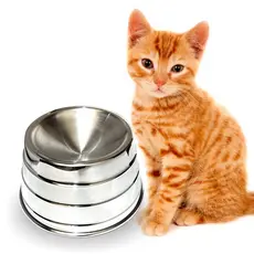 Comedouro Ergonômico Elevado Para Gatos Cat Pet De Alumínio