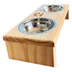 Comedouro Elevado Duplo Gato e Cachorro Pet 2 Potes