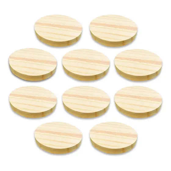 10 Bolachas Disco Madeira Pinus 11 Cm Diâmetro Artesanato