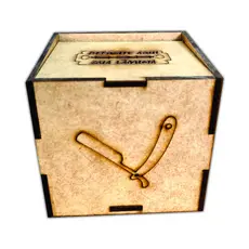 Porta Descarte Lâminas Personalizado Barber Shop Mdf