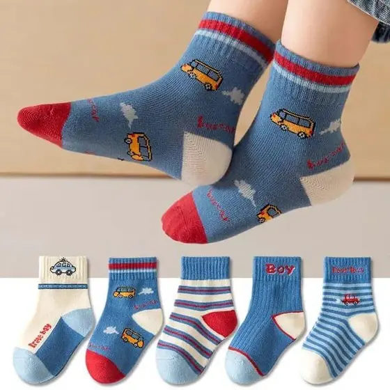 Kit Pares de Meias Infantil e Bebê Menino Estampadas Masculino