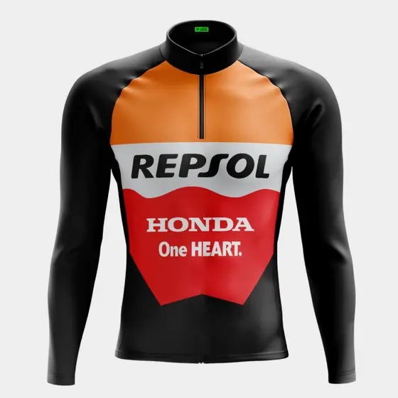 Camisa de Ciclismo Roupa Masculina Repsol Camiseta Frio Manga Longa