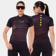 Camisa Camiseta Ciclismo Feminina Proteção Solar UV Manga Curta Preta Roupa Bike Pedal Mtb