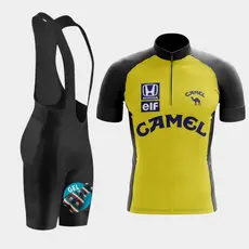 Conjunto de Ciclismo Masculino Camisa Equipe e Bretelle Com Forro Em Gel Bike Pedal Mtb