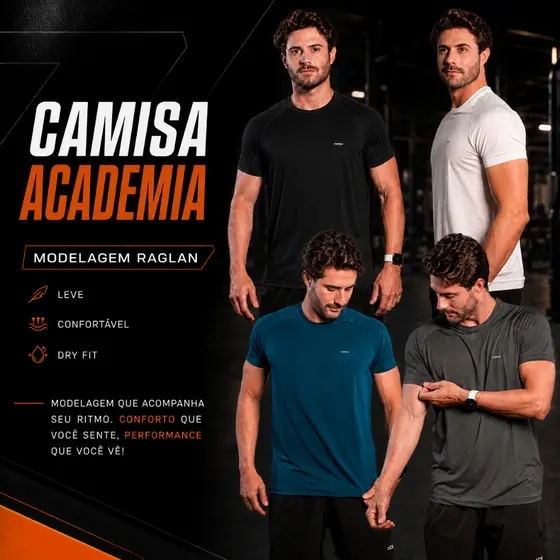 Camiseta Camisa Academia Treino Camisa Térmica Manga Curta Academia