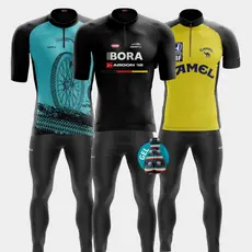 Conjunto Ciclismo Way Premium Masculino Camisa Manga Curta e Calça Forro Gel